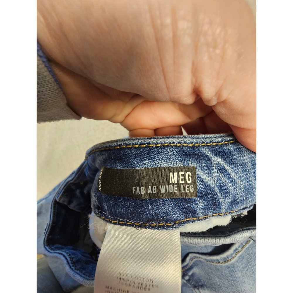 KUT from the Kloth Meg Fab Ab Wide Leg High Rise Jeans Blue Size 6L Long Inseam - Picture 5 of 7